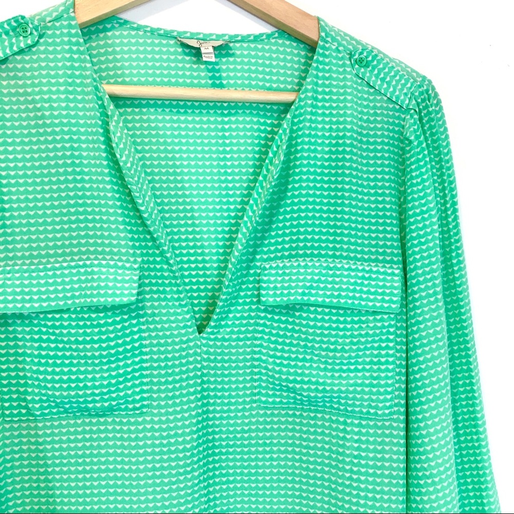 Joie minty green silk popover blouse M - Picture 2 of 7